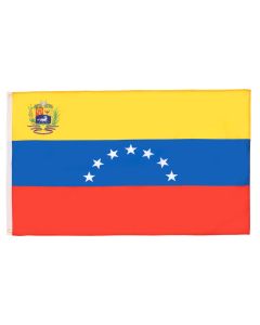 DRAPEAU VÉNÉZUELA ANCIEN AVEC ECUSSON 150x90cm - DRAPEAU VÉNÉZUELIEN 7 ÉTOILES 90 x 150 cm - DRAPEAUX