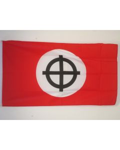 DRAPEAU CROIX CELTIQUE ROUGE 150x90cm - DRAPEAU CROIX NIMBÉE - CHRISTIANNISME 90 x 150 cm - DRAPEAUX