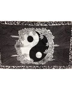 DRAPEAU YIN ET YANG 150x90cm - DRAPEAU CHINOIS - CHINE 90 x 150 cm - DRAPEAUX