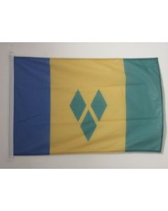DRAPEAU SAINT VINCENT 90x60cm - DRAPEAU SAINT-VINCENTAIS 60 x 90 cm Spécial Extérieur - DRAPEAUX