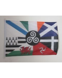 DRAPEAU CELTIQUE MULTI 90x60cm - DRAPEAU CELTE - PAYS CELTES 60 x 90 cm Spécial Extérieur - DRAPEAUX
