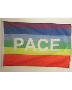 DRAPEAU PAIX 150x90cm - DRAPEAU ARC-EN-CIEL - PEACE RAINBOW 90 x 150 cm Spécial Extérieur - DRAPEAUX
