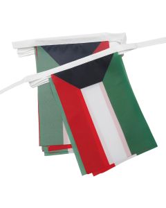 GUIRLANDE 6 mètres 20 DRAPEAUX KOWEÏT 21x15 cm - DRAPEAU KOWEÏTIEN 15 x 21 cm