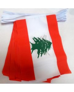 GUIRLANDE 6 mètres 20 DRAPEAUX LIBAN 21x15 cm - DRAPEAU LIBANAIS 15 x 21 cm