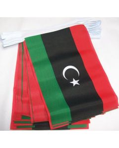 GUIRLANDE 6 mètres 20 DRAPEAUX LIBYE 21x15 cm - DRAPEAU LIBYEN 15 x 21 cm