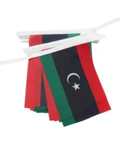 GUIRLANDE 6 mètres 20 DRAPEAUX LIBYE 21x15 cm - DRAPEAU LIBYEN 15 x 21 cm