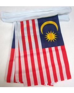 GUIRLANDE 6 mètres 20 DRAPEAUX MALAISIE 21x15 cm - DRAPEAU MALAISIEN 15 x 21 cm