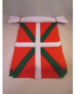 GUIRLANDE 6 mètres 20 DRAPEAUX PAYS BASQUE 21x15 cm - DRAPEAU BASQUE 15 x 21 cm