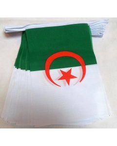GUIRLANDE 6 mètres 20 DRAPEAUX ALGÉRIE 21x15 cm - DRAPEAU ALGÉRIEN 15 x 21 cm