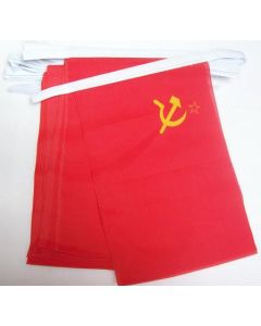 GUIRLANDE 6 mètres 20 DRAPEAUX URSS 21x15 cm - DRAPEAU COMMUNISTE 15 x 21 cm