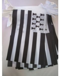 GUIRLANDE 6 mètres 20 DRAPEAUX BRETAGNE 21x15 cm - DRAPEAU BRETON 15 x 21 cm