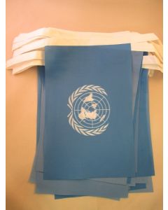 GUIRLANDE 12 mètres 20 DRAPEAUX ONU 45x30 cm - DRAPEAU DES NATIONS UNIES 30 x 45 cm