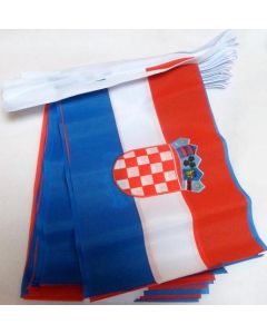 GUIRLANDE 6 mètres 20 DRAPEAUX CROATIE 21x15 cm - DRAPEAU CROATE 15 x 21 cm