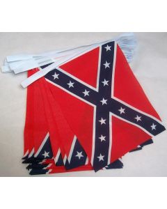 GUIRLANDE 6 mètres 20 DRAPEAUX SUDISTE 21x15 cm - DRAPEAU DES ÉTATS CONFÉDÉRÉS D\'AMÉRIQUE 15 x 21 cm