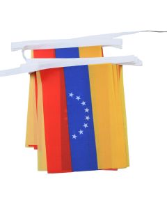 GUIRLANDE 6 mètres 20 DRAPEAUX VÉNÉZUELA SANS ECUSSON 21x15 cm - DRAPEAU VÉNÉZUELIEN 15 x 21 cm