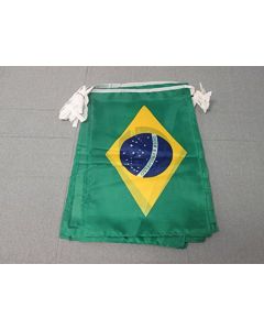 GUIRLANDE 12 mètres 20 DRAPEAUX BRÉSIL 45x30 cm - DRAPEAU BRÉSILIEN 30 x 45 cm