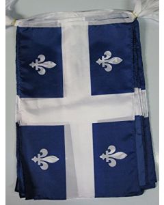 GUIRLANDE 12 mètres 20 DRAPEAUX QUÉBEC 45x30 cm - DRAPEAU QUÉBÉCOIS 30 x 45 cm