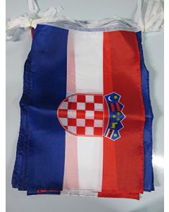 GUIRLANDE 12 mètres 20 DRAPEAUX CROATIE 45x30 cm - DRAPEAU CROATE 30 x 45 cm