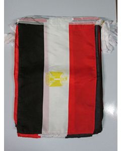 GUIRLANDE 12 mètres 20 DRAPEAUX EGYPTE 45x30 cm - DRAPEAU EGYPTIEN 30 x 45 cm