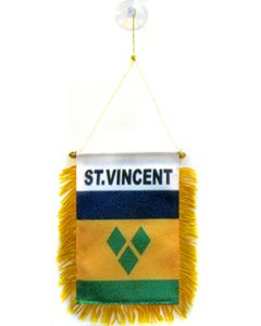 FANION SAINT VINCENT 15x10cm - Mini drapeau SAINT-VINCENTAIS 10 x 15 cm spécial voiture - Bannière