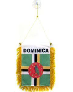 FANION DOMINIQUE 15x10cm - Mini drapeau DOMINIQUAIS 10 x 15 cm spécial voiture - Bannière