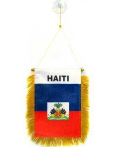 FANION HAÏTI 15x10cm - Mini drapeau HAÏTIEN 10 x 15 cm spécial voiture - Bannière