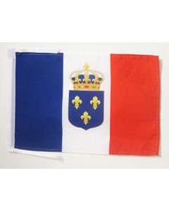 DRAPEAU MONARCHIE CONSTITUTIONNELLE FRANÇAISE 45x30cm - PAVILLON ROYAUME DE FRANCE - ROYALISTE 30 x 45 cm haute qualité