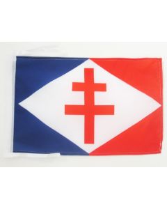DRAPEAU FORCES NAVALES FRANÇAISES LIBRES 45x30cm - PAVILLON MARINE MILITAIRE FRANCE 30 x 45 cm haute qualité