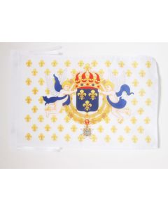 DRAPEAU ROI DE FRANCE FLEUR DE LYS 45x30cm - PAVILLON ROYALISTE FRANÇAIS 30 x 45 cm haute qualité