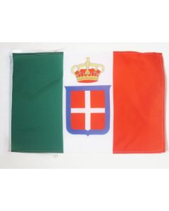 DRAPEAU ROYAUME D?ITALIE COURONNE 45x30cm - PAVILLON ITALIEN MARINE MILITAIRE 30 x 45 cm haute qualité