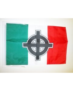 DRAPEAU ITALIE CROIX CELTIQUE 45x30cm - PAVILLON NATIONALISTE ITALIEN 30 x 45 cm haute qualité
