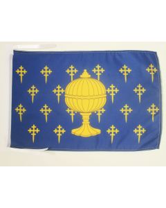 DRAPEAU ROYAUME DE GALICE 409-1833 45x30cm - PAVILLON ROYAL GALICIEN - REINO DE GALICIA 30 x 45 cm haute qualité