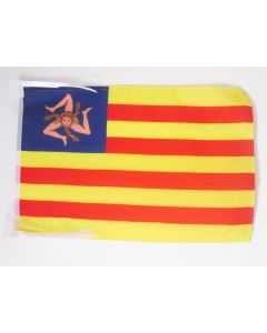 DRAPEAU SICILE INDÉPENDENTISTE 45x30cm - PAVILLON RÉGIONALISTE SICILIEN - SICILIA 30 x 45 cm haute qualité