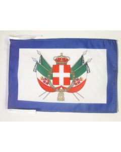 DRAPEAU ARMES ROYAUME D\'ITALIE 1861-1870 45x30cm - PAVILLON ROYAL ITALIEN 30 x 45 cm haute qualité