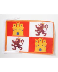 DRAPEAU COURONNE DE CASTILLE 1230-1715 45x30cm - PAVILLON MONARCHIE ESPAGNOLE - ESPAGNE 30 x 45 cm haute qualité