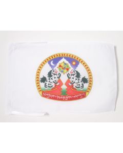 DRAPEAU EMBLÈME DU TIBET 45x30cm - PAVILLON TIBÉTAIN - LION DES NEIGES 30 x 45 cm haute qualité