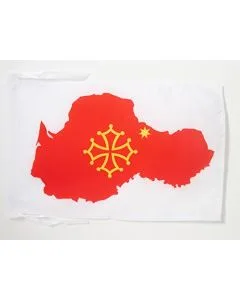 DRAPEAU OCCITANIE CARTE 45x30cm - PAVILLON OCCITAN - FRANCE 30 x 45 cm haute qualité
