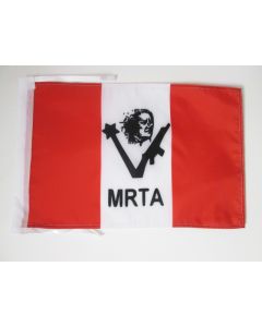 DRAPEAU MOUVEMENT RÉVOLUTIONNAIRE TUPAC AMARU DU PÉROU 45x30cm - PAVILLON MRTA PÉRUVIEN 30 x 45 cm haute qualité
