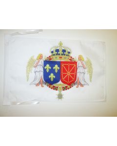 DRAPEAU ARMOIRIES ROYALES HENRI IV 45x30cm - PAVILLON ARMES DU BON ROI 30 x 45 cm haute qualité