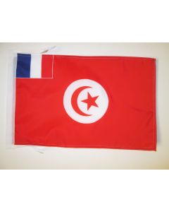 DRAPEAU PROTECTORAT FRANÇAIS DE TUNISIE 1881-1956 45x30cm - PAVILLON DE LA TUNISIE FRANÇAISE 30 x 45 cm haute qualité