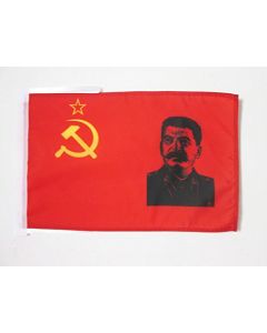 DRAPEAU URSS AVEC STALINE 45x30cm - PAVILLON COMMUNISTE STALINIEN 30 x 45 cm haute qualité