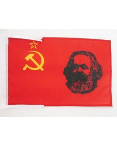 DRAPEAU URSS AVEC MARX 45x30cm - PAVILLON DU MARXISME - MARXISTE 30 x 45 cm haute qualité