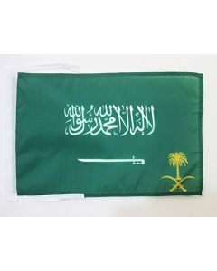 DRAPEAU ETENDARD ROYAL D\'ARABIE SAOUDITE 45x30cm - PAVILLON ROYAUME SAOUDIEN 30 x 45 cm haute qualité