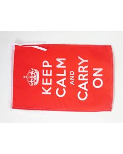 DRAPEAU KEEP CALM AND CARRY ON 45x30cm - PAVILLON ANGLAIS - ROYAUME-UNI - UK 30 x 45 cm haute qualité