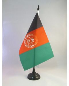 DRAPEAU DE TABLE AFGHANISTAN 21x14cm - PETIT DRAPEAUX DE BUREAU AFGHAN 14 x 21 cm