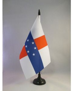 DRAPEAU DE TABLE ANTILLES NÉERLANDAISES 21x14cm - PETIT DRAPEAUX DE BUREAU HOLLANDAIS 14 x 21 cm