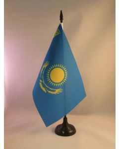 DRAPEAU DE TABLE KAZAKHSTAN 21x14cm - PETIT DRAPEAUX DE BUREAU KAZAKH 14 x 21 cm