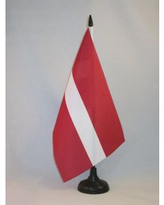 DRAPEAU DE TABLE LETTONIE 21x14cm - PETIT DRAPEAUX DE BUREAU LETTON 14 x 21 cm
