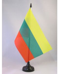 DRAPEAU DE TABLE LITUANIE 21x14cm - PETIT DRAPEAUX DE BUREAU LITUANIEN 14 x 21 cm