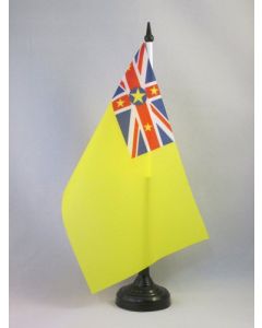 DRAPEAU DE TABLE NIUE 21x14cm - PETIT DRAPEAUX DE BUREAU NIUÉEN 14 x 21 cm